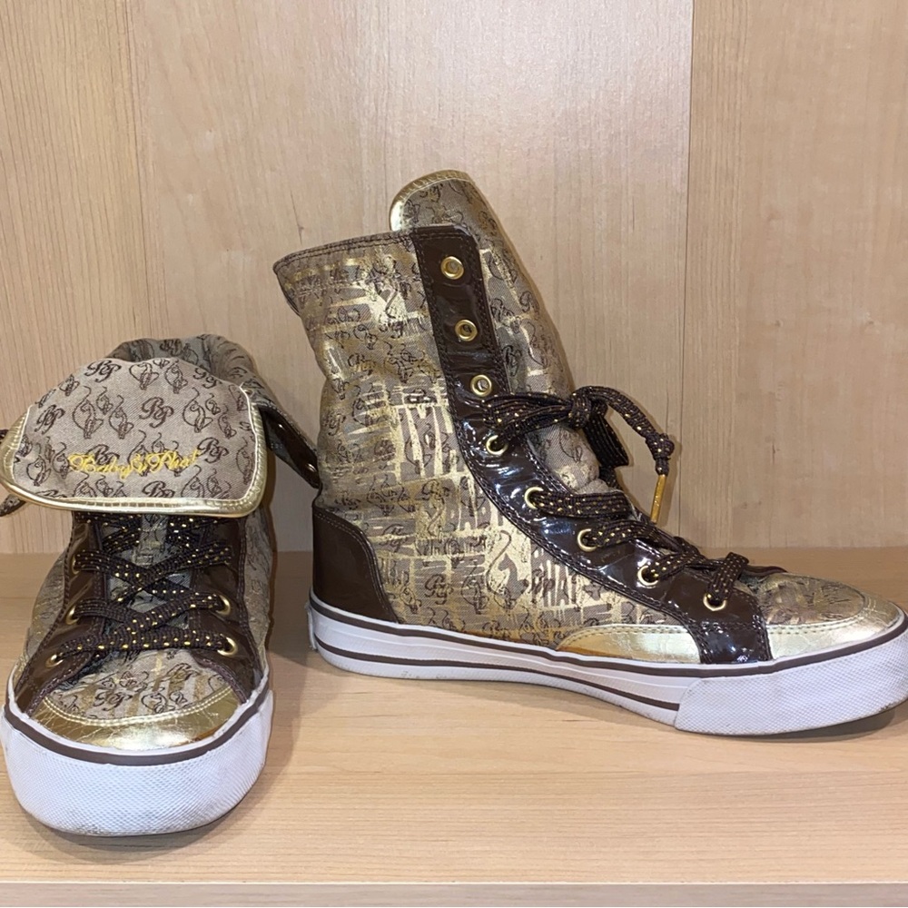 Baby Phat Gold Brown High-Top Sneakers Size  6  y2k